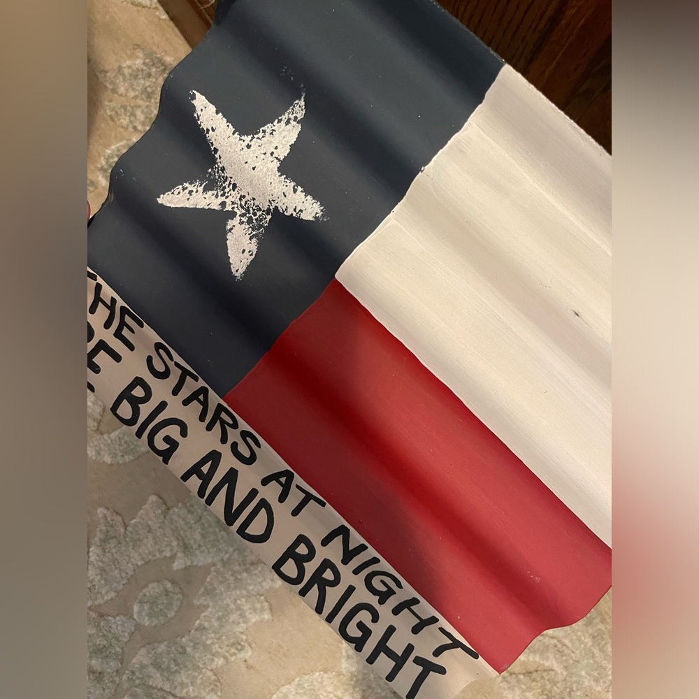 🇺🇸NWOT TX HANDMADE UNIQUE TIN SIGN FOR WALL OR DISPLAY